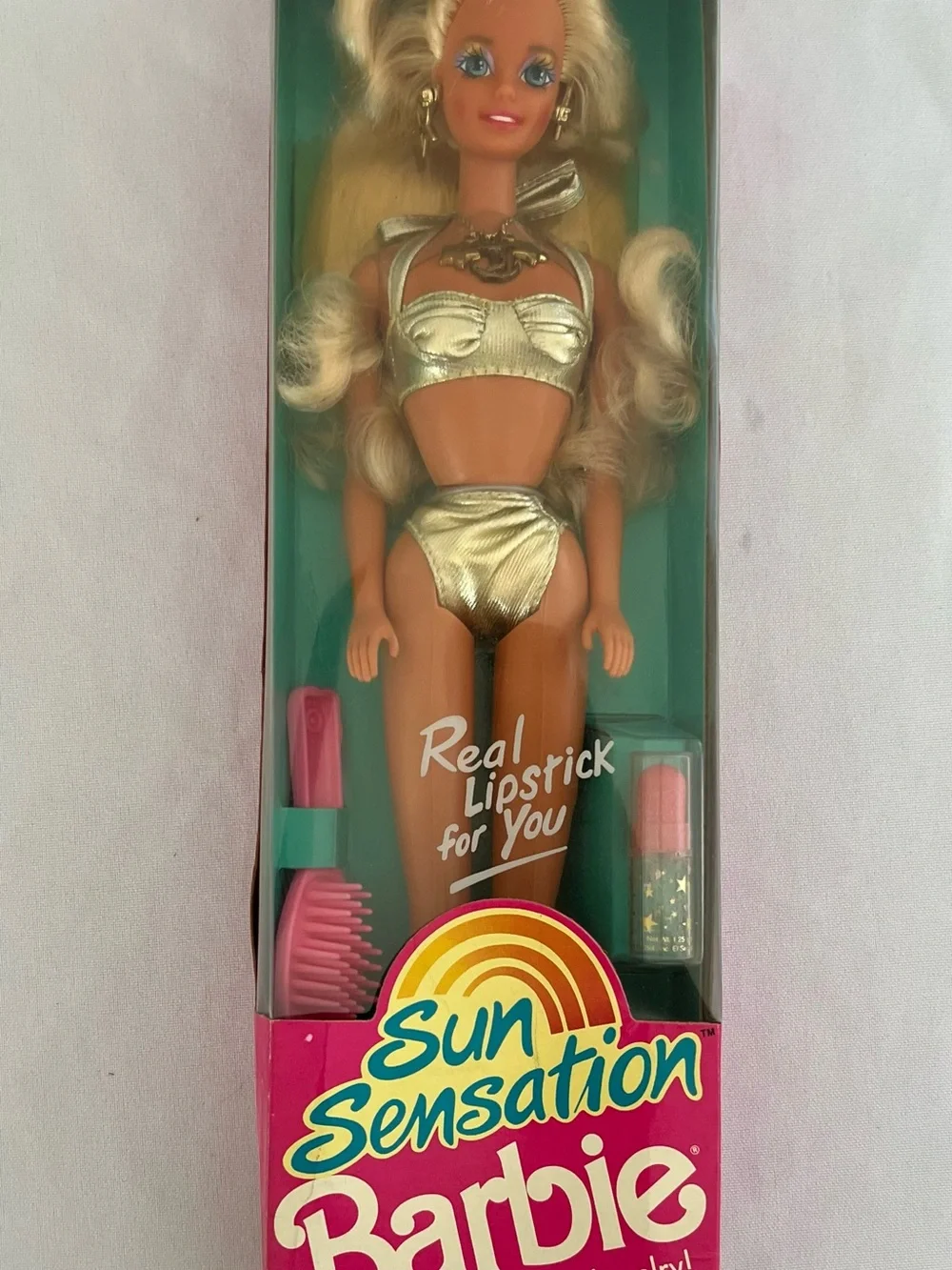 Vintage 1991 Barbie Sun Sensation Doll in Silver Bikini